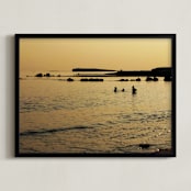 "Golden Galway Bay" - Art Print in Golden Peach by Sonya F Contino - Framed