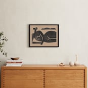 "Woodblock Nude" - Art Print in Warm light brown by Roseanne Kenny - In a Room