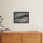 "Wave Forms" - Art Print in grey blue green by Sea and Sky - In a Room