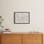 "Rustic distressed world map" - Art Print in Taupe and grey by Rosana Laiz Blursbyai - In a Room