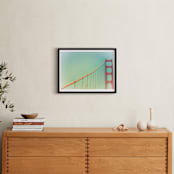 "Soft Golden Gate" - Art Print in Pale Blue by Mary Ann Glynn-Tusa - In a Room