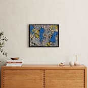 "The Definition Complete" - Art Print in Blue and Neutral by Angela Simeone - In a Room