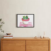 "The Stripped Cactus" - Art Print in Hot Pink by Kelsey McNatt - In a Room