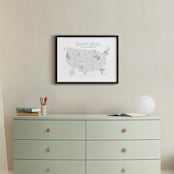 "You Are Here American Map" - Personalized Art Print in Coastal Grey by Jessie Steury - In a Room