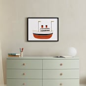 "Schooner II" - Personalized Art Print in Crimson by Maja Cunningham - In a Room