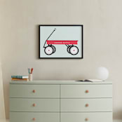 "Little Red Wagon" - Personalized Art Print in Mint by Alexandra Cohn - In a Room