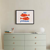 "French Fish" - Art Print in Scarlet by Morgan Kendall - In a Room