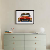 "Surfing Since 1955" - Art Print in Chili Pepper by Carole Crohan - CaroleeXpressions - In a Room