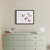 "Flyymingos" - Art Print in Blush by Anee Shah - In a Room