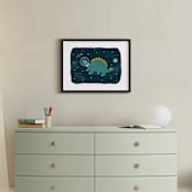 "Dinos in space 2" - Art Print in Jurassic by Annie Holmquist - In a Room