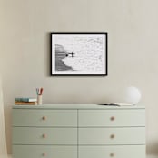 "Beach Dog" - Art Print in Pebble by Leslie Le Coq - In a Room