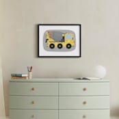 "The Cement-Mixer Truck" - Art Print in Mixer Yellow by Rebecca Marchese - In a Room