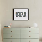 "Dino Roar" - Art Print in Shadow by Heather Schertzer - In a Room