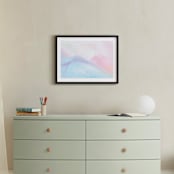 "Pastel Mountains" - Art Print in Berry by AYR - In a Room