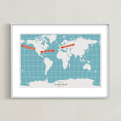 "You are Here" - Personalized Art Print in Ocean by Michelle Roman - Framed