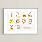 "Let's Count" - Personalized Art Print in Latte by Bella Expressions-Linda Birtel - Framed