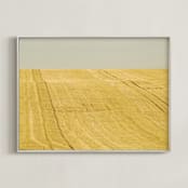 "Sunny field" - Art Print in Yellow field by Lying on the grass - Framed