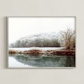 "The River laid dreaming" - Art Print in Dusty Jade by Eva Marion - Framed