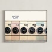"at the laundromat" - Art Print in isabelline by Maja Cunningham - Framed