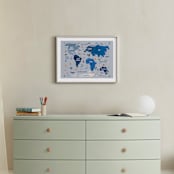 "Nautical Map" - Art Print in Soft Blue by Carrie Cantwell - In a Room