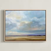"At Harvest" - Art Print in Sky Blue by Nicole Walsh - Framed Canvas
