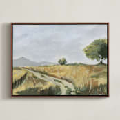 "Nature's Beauty" - Art Print in Moss Green by Lucrecia Caporale - Framed Canvas