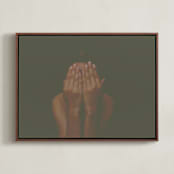 "I don't like my picture taken" - Art Print in Umber by Maja Cunningham - Framed Canvas