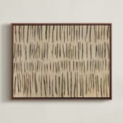 "Naive" - Art Print in Neutral Mossy Green by Ashley Armistead - Framed Canvas
