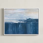 "Sweet Deluge" - Art Print in Deep Blue by Julia Contacessi - Framed Canvas