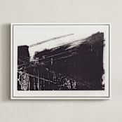 "Modern Lithograph" - Art Print in Black, Brocken White by Marta Crea - Framed Canvas