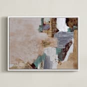 "Desert Sun" - Art Print in Sand by Jen Florentine - Framed Canvas