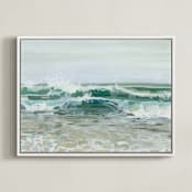 "Soft Break" - Art Print in Pale Aqua by BROOK PAGE - Framed Canvas