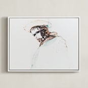 "painting of a man" - Art Print in bark by Ramnik Velji - Framed Canvas