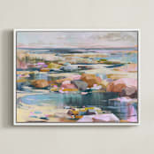 "Stand Still" - Art Print in Sandy Beach by Jess Franks - Framed Canvas