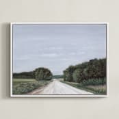 "Backroad" - Art Print in Field Green by Hettie Roberts - Framed Canvas