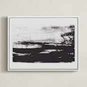 "Abstract Lithograph" - Art Print in Black, White by Marta Crea - Framed Canvas