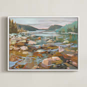 "Rest Easy" - Art Print in Blush by Jess Franks - Framed Canvas