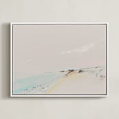 "Inky Beach" - Art Print in Ocean Spray by Eric Ransom - Framed Canvas