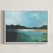 "Green Lands" - Art Print in Green Land by AlisonJerry - Framed Canvas