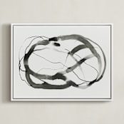 "Forward Inking" - Art Print in Charcoal by Melanie Severin - Framed Canvas