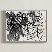 "Wandering" - Art Print in Black by Kristi Visser - Framed Canvas