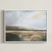 "Early Afternoon Haze" - Art Print in Hazy Green by AlisonJerry - Framed Canvas