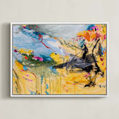 "Perpetual State: 7" - Art Print in Canary by LaDara McKinnon - Framed Canvas