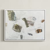 "Woolen" - Art Print in Olive by Jennifer Daily - Framed Canvas