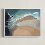"What a Seagull Sees" - Art Print in Jade by Khara Ledonne - Framed Canvas