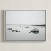 "Silver Sea Moon" - Art Print in Black & White by Tania Medeiros - Framed Canvas