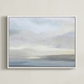 "Clarity Found" - Art Print in Sky Blue by Amy Hall - Framed Canvas