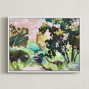 "Dappled Light" - Art Print in Pinky Peach by Jess Franks - Framed Canvas