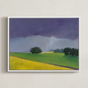 "Distant Light" - Art Print in Storm Purple by Stephanie Goos Johnson - Framed Canvas