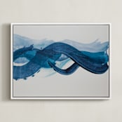 "Rivulet" - Art Print in Aegean by Amy Gray - Framed Canvas